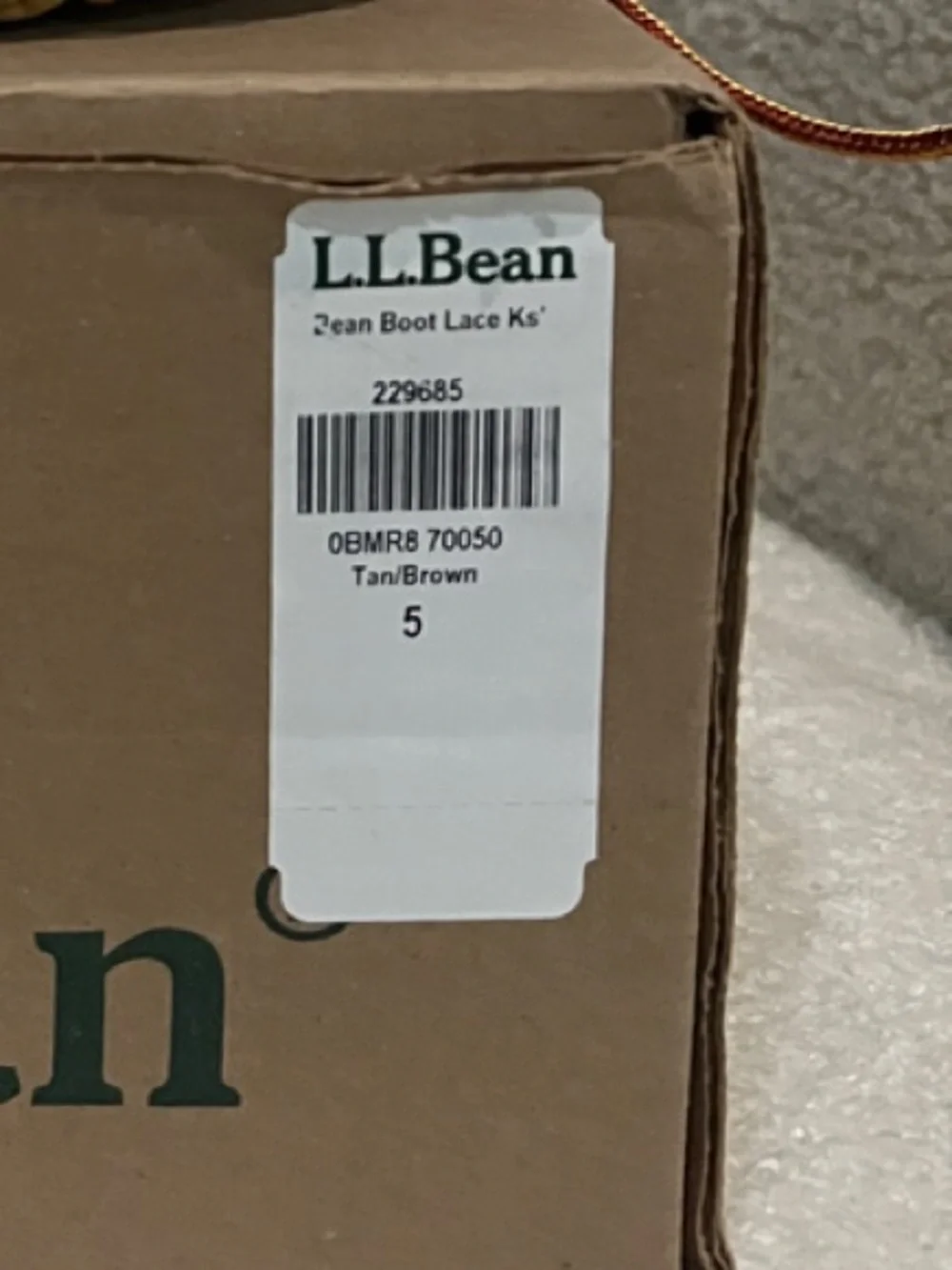 L.L. Bean Tan/Brown Kids Lace-Up Boots